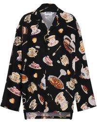 Moschino - Chemise En Soie À Imprimé Graphique - Lyst
