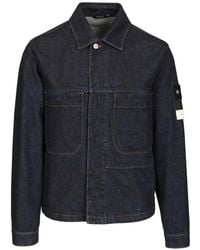 Stone Island - Veste En Jean À Poche Contrastante - Lyst