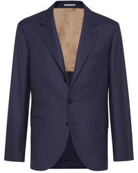 Brunello Cucinelli - Pinstripe Virgin-Wool Blazer - Lyst