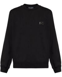 Dolce & Gabbana - Dolce & Gabbana Crewneck Sweatshirt With Logo Plaque - Lyst