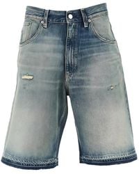 sunflower - Distressed Cotton Denim Shorts - Lyst