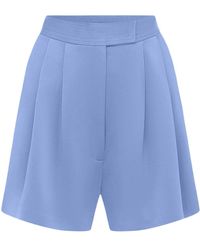 Alex Perry - Pleated Satin-crepe Shorts - Lyst