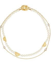 Ferragamo - Gancini Pearl Necklace - Lyst