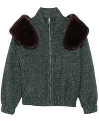 ShuShu/Tong - Faux-Fur Trim Zip-Up Jacket - Lyst