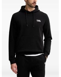 KARL LAGERFELD - Drawstring Logo-Print Hoodie - Lyst