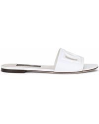 Dolce & Gabbana - Dg Logo Leather Sandal - Lyst