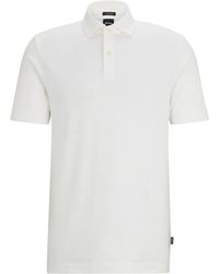 BOSS - Cotton-linen Mélange Polo Shirt - Lyst