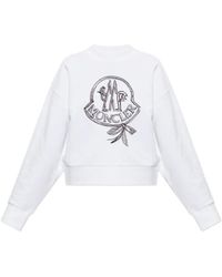 Moncler - Logo-Embroidered Long-Sleeve Sweatshirt - Lyst