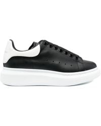 Alexander McQueen Black Velvet Oversized Sneakers Lyst