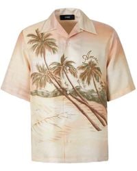 Amiri - Palm Tree-Print Silk Shirt - Lyst