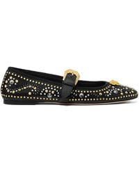 Versace - Studded Flats With Medusa Detail - Lyst