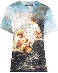 Roberto Cavalli - T-shirt en coton à imprimé graphique - Lyst