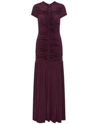 ROTATE BIRGER CHRISTENSEN - Gathered Maxi Dress Bordeuax - Lyst