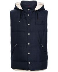 Brunello Cucinelli - Gilet Imbottito Con Cappuccio - Lyst