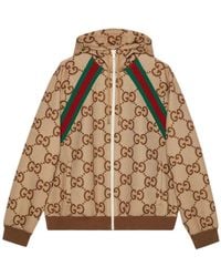 Gucci - Jumbo Gg Zip Jacket With Web - Lyst