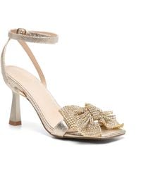 Twentyfourhaitch - Crystal-Embellished Bow-Detail Sandals - Lyst