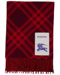 Burberry - Sciarpa A Quadri Con Frange - Lyst