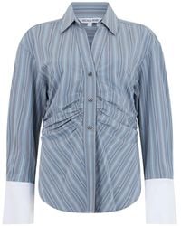 Veronica Beard - Striped Ruched Shirt - Lyst
