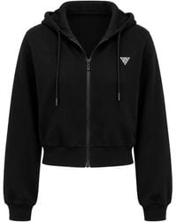 Guess - Rhinestone-Embellished Zip-Up Hoodie - Lyst