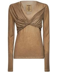 Uma Wang - Twisted-Panel V-Neck Blouse - Lyst