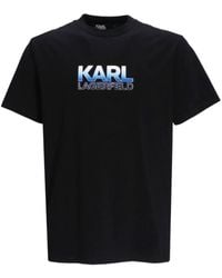 Karl Lagerfeld - T-shirt en coton stretch à logo imprimé - Lyst