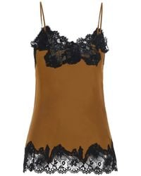 Gold Hawk - Marilyn Lace-Trim Silk Top - Lyst