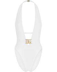 Dolce & Gabbana - Badeanzug mit tiefem Ausschnitt - Lyst