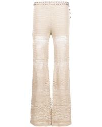 Rabanne - High-Waisted Knitted Trousers - Lyst