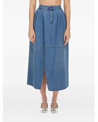Alysi - Pleated Denim Skirt - Lyst