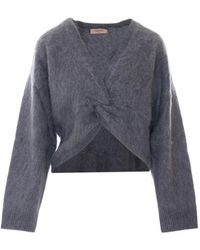 Twinset - Knot-Detail V-Neck Sweater - Lyst