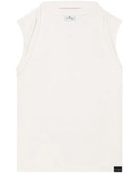 Courreges - Draped-Detail Cotton Tank Top - Lyst