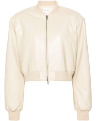 Frankie Shop - Neutral Micky Faux-leather Bomber Jacket - Women's - Polyester/polyurethane - Lyst