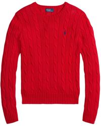 Polo Ralph Lauren - Cable-Knit Cotton Crewneck Sweater - Lyst