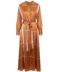 Kiton - Printed Belted Maxi Dress - Lyst