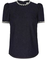 Zimmermann - Verfraaide Denim Top - Lyst