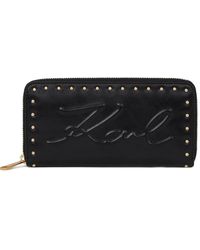 KARL LAGERFELD - Large K/Ville Studded Wallet - Lyst