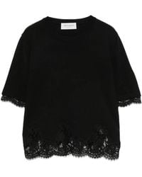 ERMANNO FIRENZE - Short-Sleeve Lace-Trim T-Shirt - Lyst