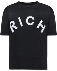 John Richmond - Distressed Cotton T-Shirt - Lyst