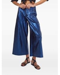 Lanhtropy - Metallic-Effect Palazzo Pants - Lyst