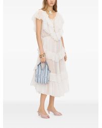 Chloé - Gestreifter Mini-Tote Bag Mit Logo-Print - Lyst