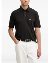 ARMANI EXCHANGE - Logo-Embroidered Piqué Polo Shirt - Lyst