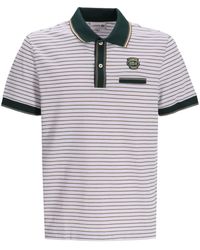 Lacoste - Striped Logo-appliqué Polo Shirt - Lyst