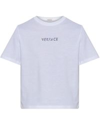 Versace - T-Shirt With A Shimmering Logo - Lyst