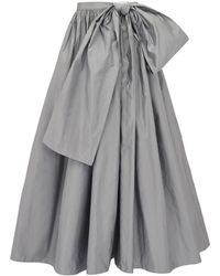 Alexander McQueen - Bow-detail Gathered Midi Skirt - Lyst