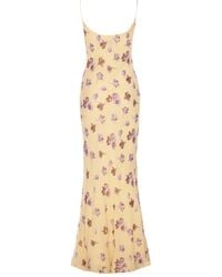 Self-Portrait - Floral-Print Rhinestone Maxi Dress - Lyst