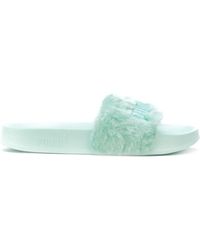 puma slides women's fur