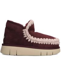 Mou - Eskimo Bounce Crochet-Trim Ankle Boots - Lyst