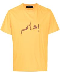 Qasimi Front Print T-shirt - Yellow