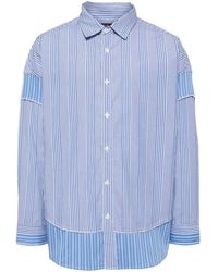 FIVE CM - Striped Panelled Cotton Shirt - Lyst