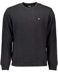 Napapijri - Logo-Patch Crew-Neck Sweatshirt - Lyst